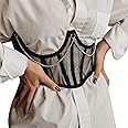 WangsCanis Corsetto Toracico Trasparente Con Supporto a Rete Trasparente da Donna (nero, S)