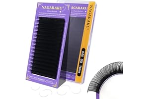 NAGARAKU Extension Ciglia Individuali Professionale Classico One to One Naturali Sottili Delle Singole Ciglia Finte Volume Russo Stabili e Leggere Eyelash Nero Opaco 16 Rows (0.05 DD 14mm)