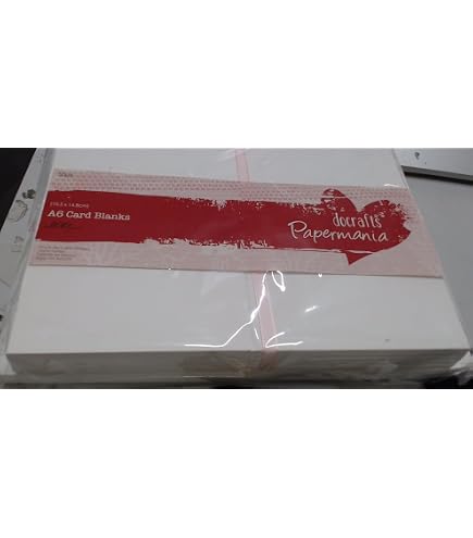 Papermania Biglietti Da Auguri Fai Da Te Con Buste | 50 Pezzi 12,7x17,8 Cm | Carta Riciclata 300g/m² Pretagliata | Bianco