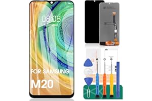 SRJTEK Kompatibel für Samsung Galaxy M20 LCD Display M205 Touchscreen Matrix Digitizer Ersatz SM-M205F SM-M205FN Montage (Original Schwarz ohne Rahmen)