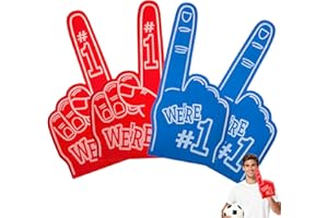 hommova 4 PCS Blue and Red Gladiators Foam Finger, Party Props Sports Fan Accessories, Number 1 Giant Foam Hands