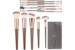KILDOWS 15 Pezzi Pennelli da Trucco, Set Pennelli Make Up Premium Synthetic Pennelli Trucco, per Fondazione Cipria Fard, Ombretto, Set di Pennelli Make Up