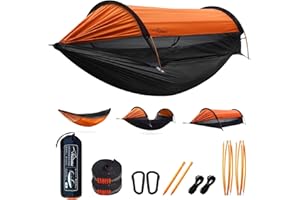 Travel Bird Hamac de Camping avec Moustiquaire et Pare-Soleil, 290 x 140 cm, Hamacs Suspendus Légers Multi-Modes avec Sangles d'arbre, Tente de Sol pour L'extérieur, La Randonnée et Le Camping
