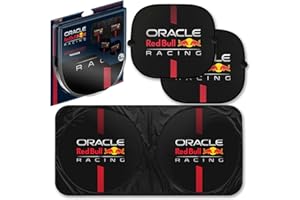 XTREMEAUTO Red Bull Racing Car Sun Shade Set – Universal Fit, Includes Front Windshield & Rear Window Covers, Reflective Heat Shield with Oracle Red Bull Racing Logo & Power Bar Design, Keeps Car Cool