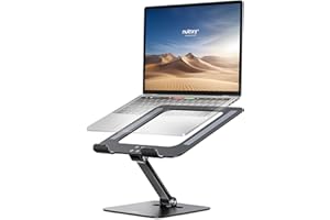 Nulaxy Support pour Ordinateur Portable, Pliable Ergonomique Support d'ordinateur avec Hauteur Réglable Compatible avec MacBook, Dell, Lenovo Tous 10-16" Ordinateurs Portables - Noir