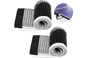 EMODWEY 2 Pezzi Rete da Ping Pong Rete da Tavolo di Ricambio Rete da Ping Pong,Rete da Tavolo di Ricambio in Tessuto Durevole, Adatte per Uso Interno ed Esterno, Dimensioni 180 x 15 cm, Facili da Installare