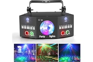 ‎LITTLEBOYNY Discolicht Partylicht Discokugel, DMX 512 Effektstrahler, 6 LED RGB Licht DJ Projektor Musikgesteuert DJ Disco Lichter Für KTV Bar Familientreffen Hochzeit Geburtstag Halloween Adventskalender