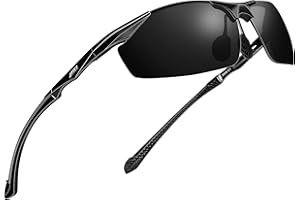 ATTCL Polarizzate Occhiali da sole da uomo rettangolare con montatura in metallo