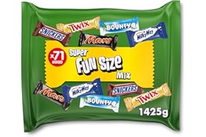 Mars, Snickers, Twix, Funsize Chocolate Variety Bag of Halloween Chocolate & Biscuit Bars, 1.4Kg, 5x1 Party Selection