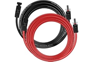 IJIAMY Solar Cable 4mm²/6mm², Solar Cable Extension 1/2/3/5/10M, Solar Cable Extension Cable (Red/Black)(6mm²10M)