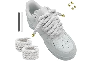 Hugwish 1 Paio Lacci Corda Per Air Force 1, Rope Lace 8mm 140mm, Intrecciati, Grossi Per Scarpe Da Ginnastica, Corsa e Sportive