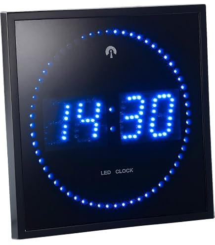 Horloge Murale LED Numérique SZELAM - Grand écran Bleu, Ajustement Automatique Luminosité, Avec Support De Table | 21,5x8,5x2 Cm - 5