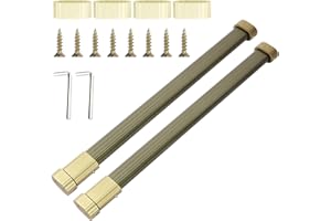 ELBOURN 2 Pack Wardrobe Rail 42-70cm, Extendable Clothes Rail Pole, Stainless Steel Wardrobe Rail with End Sockets, Screws for Wardrobe, Shower, Balcony