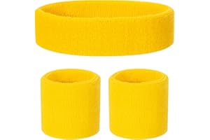 ONUPGO Lot de 1 Bandeau de Sport en Coton pour Enfant (1 Bandeau + 2 Poignets)