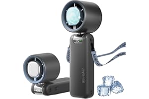 JOYTENTIAL Tragbarer Turbo Handventilator, Ventilator mit Kühlmodus Einstellbare Geschwindigkeit(1-100), 4000mAh Akku USB Aufladbar, Digitales Display, Hand Fan für Reisen Camping Outdoor (Dunkelgrau)