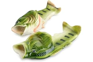 GEQ Fisch Sandalen, Hausschuhe, Schlappen, Pool-, Strand-, Duschschuhe, Geschenk für Angler, Unisex Sandalen, Männer, Frauen & Kinder