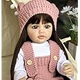 Ramokdu Reborn Baby Dolls Baby Soft Body Realistic Sound with Sensor & Activities! Lifelike Full Vinyl Silicone Body Reborn Baby Girl Doll Toy Princess Toddler Bebe with Brown Long Hair Gift