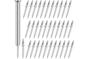 MPLEHDA Chiodo a Doppia Testa, 100 Pezzi Chiodo Senza Cuciture con Filo per battiscopa a Doppia Testa, Set di Chiodi a Doppia Testa, Chiodi a Doppia Punta per la Manutenzione Domestica All'aperto