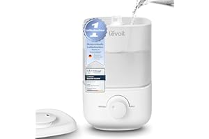 ‎LEVOIT Levoit Top-Fill Luftbefeuchter, 23dB leise Humidifier für Schlafzimmer, Baby, bis 25H, Raumbefeuchter mit 360°Drehdüse für Kinderzimmer, Pflanzen, Auto Shut-off, 2,5 L, Weiß