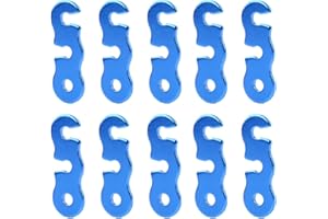 schnurspanner,Aluminium Tente Guyline Coureur Tendeur Tente Auvent Corde Accessoires Trois Yeux Boucle de Corde Ouverte(Trompette-Bleu)