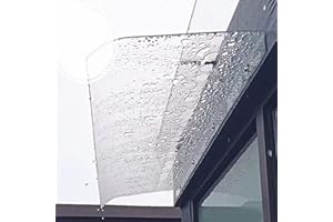 KDDEON Auvent Voûté de Porte et Fenêtres,Auvent de Porte d'Entrée Invisible,Marquise en Polycarbonate Transparent,Silencieuse Toit Abri,pour Boîtes Aux Lettres,Climatiseurs,Vélos (50x110cm/20 x43)