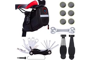 COZYROOMY Bolsa sillín Kit Herramientas reparación Bicicletas con Herramienta Bicicleta multifunción y Herramienta reparación neumáticos Bicicleta Herramienta Cadena