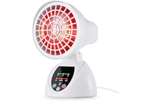 Rkdely Lampada Infrarossi Riscaldante, 150w Lampada Rossa Riscaldamento Luce a Infrarossi Riscaldanti per Uso Domestico, Luce Infrarossa con timer Temperatura e Angolazione Regolabili