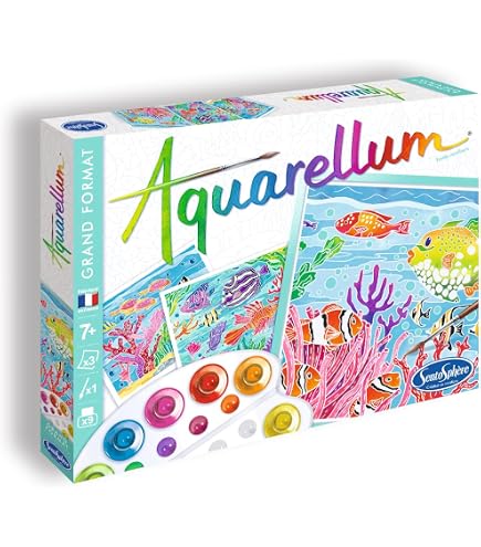 Kit Peinture Aquarellum Mythologie Sentosphère - 6 Planches Et 12 Encres Dont Or - Fabriqué En France