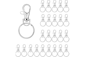 AOLIGEI 25 Sets Anilla de Llavero Anilla de Cadena de Llave Anillas Separables Llaveros Redondos DIY Blank 30mm Círculo Llaveros para Llaves