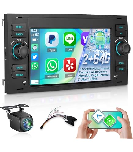 Cornice Autoradio Doppio DIN Per Ford (2005+) – Adattatore Universale In ABS Per Fiesta, Focus, Kuga, Transit E Altri