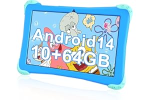 EagleSoar Kids Tablet 10 inch Android 14, Octa-core 2.0 GHz CPU 10GB+64GB 512GB Expanded Memory Toddler Tablet with 5G WiFi Dual Camera Kids App Parental Control with Case