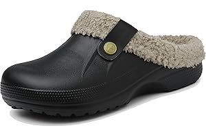 Meik Mangni Sabot Fourré Femme Homme Hiver Pantoufles Chaud Chaussons de Maison Peluche Imperméables Chaussures Jardin Intérieur et Extérieur Mules