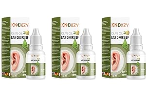 Knoxzy Olive Oil Drops for Ear Wax Removal Clinically Tested Natural Olive Oil Ear Drops for Effective Hardened Ear Wax Removal 10 ml (Pack of 3)