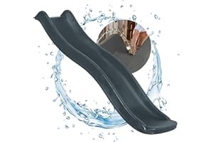 ‎SPIELTURMKING Spielturmking® Kinder Rutsche Outdoor Garten Spielgeräte, Stabile Wasserrutsche für Kinder, Alternative zu Indoor Spielgeräten, 1,75 Meter lang, Rutsche für Kinder, Rutsche für den Garten (Anthrazit)