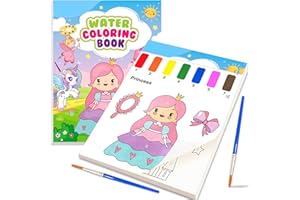 PIEKIDSFUN Water Colouring Books for Children, Water Painting Books for Kids, Painting Sets for Children, Painting Colouring Book Sets Birthday Party Gifts - Princess Castles