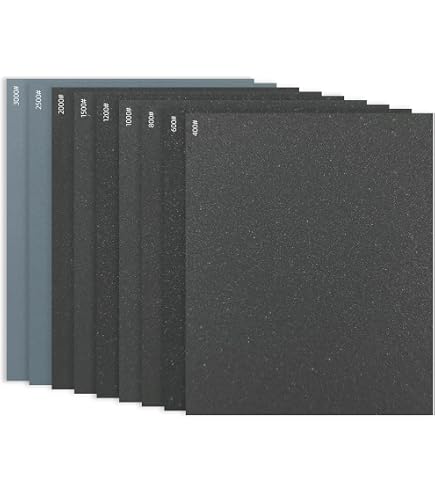 Papier Abrasif 400 Grains - 13 Feuilles 23x28cm Résistant à L'eau, Pour Bois/métal/voiture - 6