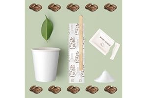 cubex professional Kit de accesorios de café formado de 150 vasos de cartón reciclables de 75 ml - 150 bolsas de azúcar - 150 paletas de madera 9 cm (2 x kit base (kit de 300 piezas)