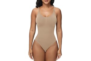 Breampot Women Shapewear Bodysuit Tummy Control Seamless Sculpting Adjustable Straps Body Shaper