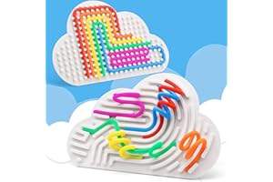 ALUNME Double-Sided Sensory Activity Board Fidget Toys for Kids Adults, Quiet Silicone ADHD Calming Autism Toy for Car Ride Airplane Travel, Birthday Gifts