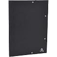 Exacompta Chemise à Élastiques 3 Rabats Grand Format A3 - Carte Lustrée 600g/m² Noire - Pochette 32x44 Cm Pour Documents, Plans Et Dessins