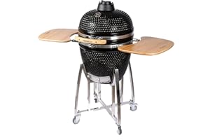 Fresh Grills Ceramic BBQ Grill - Mini Kamado BBQ Oven, Barbecue Grill and Charcoal Smoker with Stand - Portable Oven for Outdoor Cooking and Camping… (21 inch - Mega)