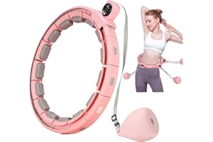 LEAFIA Cerceau Hula Hoop, Calme, Minceur Intelligent, Smart Cerceau de Fitness, avec Disque Massage, Compteur et 16 Pièces Réglable Amovibles, pour Débutants, Adultes, Enfants, Sport