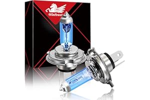 WinPower HS1 35/35W 12V Fari alogeno moto 5000K Bianco caldo Super luminoso Hi/Lo Doppio faro Lampadine, 2 pezzi