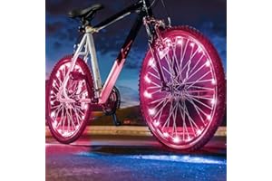 ATEK Multicolor Bicycle Wheel Lights – LED Bike Wheel Lights for Tire Spokes, Visible from All Angles, Customizable Colors, Fits Adults & Kids, Includes Batteries (Red, Blue, White, Green, Yellow)