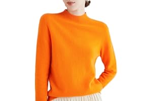 JYYYOU Pulls en Cachemire pour Femmes, Pulls en Cachemire à Manches Longues Et Col Ras du Cou, Pulls Décontractés à Manches Longues, Pulls Amples à Col Ras du Cou en Tricot Uni