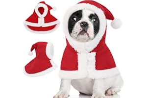 KONVINIT Weihnachtskostüm für große Hunde - Extra Großer Santa Umhang mit Kapuze, Premium Fleece Material, Festlicher Winterumhang