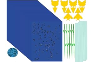 MANFA 56 Pièges à Insectes Bleus Double Face (15x20 cm) - Anti Thrips, Mouches, Cicadelles & Ver de Coton | Haute Adhérence Résistante à l'eau | pour Serre, Jardin & Plantes d'Intérieur