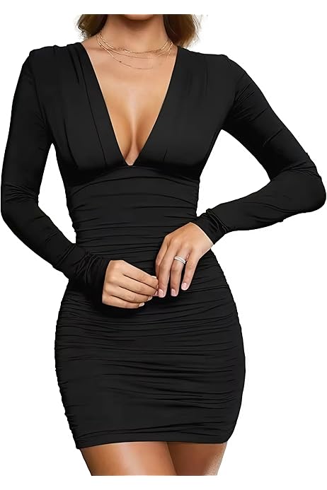 Vestito Donna Elegante Con Maniche Lunghe E Rete - Abito Bodycon Per Feste E Serate - Foto 10
