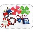 Hobby Science Project Material Kit (Set A). with Usage Manual. Having 2 DC Toy Motors, 2 Fans, 9V Battery, Battery Snapper/Cap, 10 Red LEDs