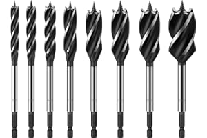 AMTOVL Wood Drill Bit Reaming Drill Wood Auger High-Carbon Steel Fast Cut Woodworking Drill Bit Set 8pcs 10mm,12mm,14mm,16mm,20mm,22mm,25mm,32mm